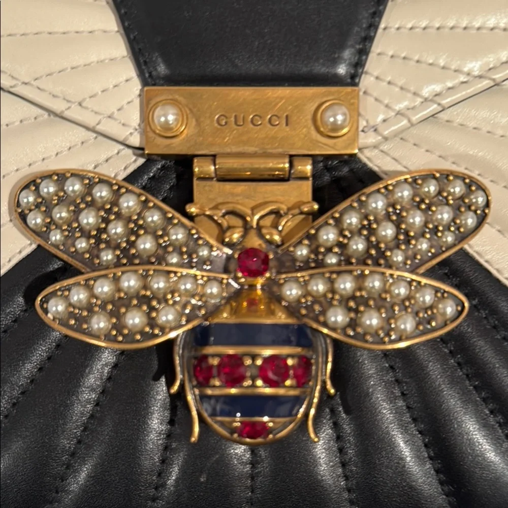 RARE GUCCI QUEEN MARGARET BAMBOO TOP HANDLE BAG - Picture 8 of 16